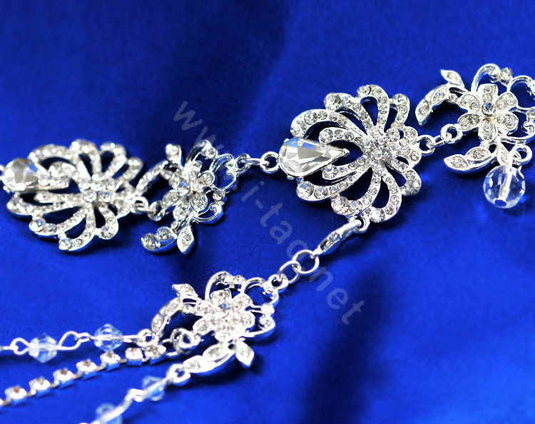 Wedding Bride Jewelry Rhinestone Crystal tassels Headpiece Headband Hair Accessories