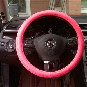 Auto Car Steering Wheel Cover Airhole Microfiber leather Diameter 15 inch 38CM - Rose