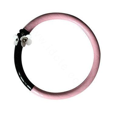 Auto Car Steering Wheel Cover Daisy Artificial leather Diameter 15 inch 38CM - Pink