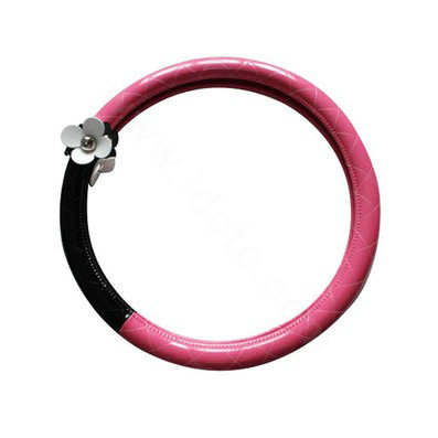 Auto Car Steering Wheel Cover Daisy Artificial leather Diameter 15 inch 38CM - Rose