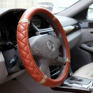 Auto Car Steering Wheel Cover Fashion Sheepskin Diameter 16 inch 40CM - Brown