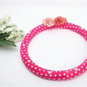 Auto Car Steering Wheel Cover Flower Velveteen Diameter 15 inch 38CM - Rose