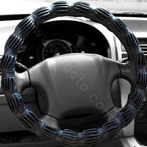 Auto Car Steering Wheel Cover Genuine leather Diameter 15 inch 38CM - Black