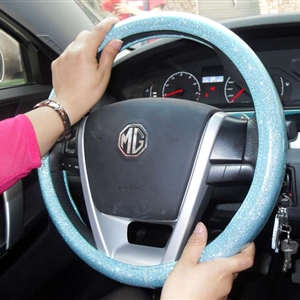 Auto Car Steering Wheel Cover Glitter Polyurethane Diameter 14 inch 36CM - Blue