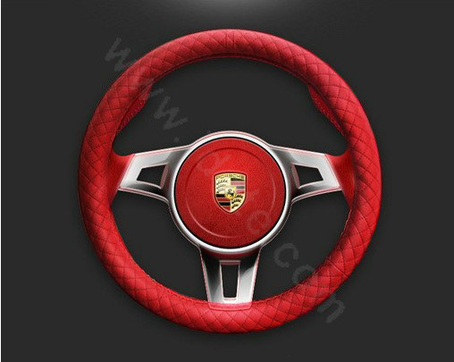 Auto Car Steering Wheel Cover Imitation sheepskin Diameter 15 inch 38CM - Red
