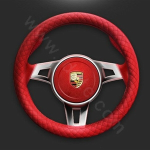 Auto Car Steering Wheel Cover Imitation sheepskin Diameter 15 inch 38CM - Red