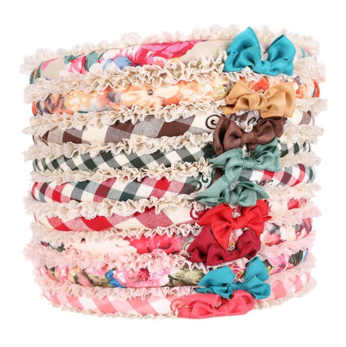 Auto Car Steering Wheel Cover Lace Floral Polyester Diameter 15 inch 38CM - Pink