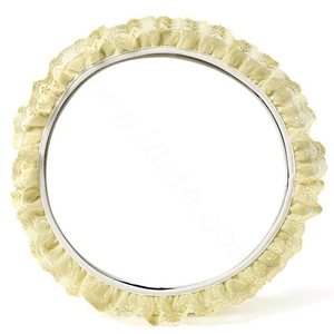 Auto Car Steering Wheel Cover Lace Polyester Diameter 15 inch 38CM - Yellow