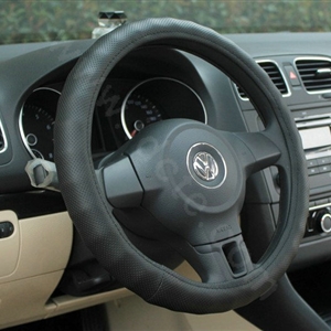 Auto Car Steering Wheel Cover PU leather Diameter 15 inch 38CM - Black