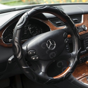 Auto Car Steering Wheel Cover Wavy Sheepskin Diameter 14 inch 36CM - Black