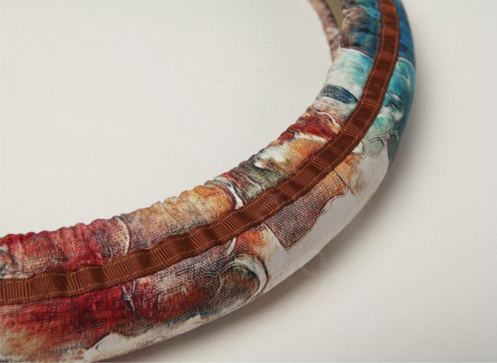 Retro Auto Car Steering Wheel Cover Lace Plush Diameter 15 inch 38CM - Multicolor