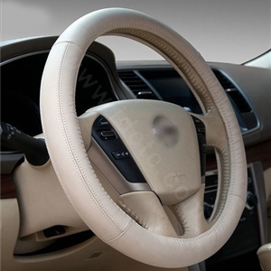 Yapoo Auto Car Steering Wheel Cover leather Splice Diameter 14 inch 36CM - Beige