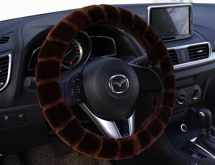 Yle Auto Car Steering Wheel Cover Cashmere Diameter 15 inch 38CM - Brown