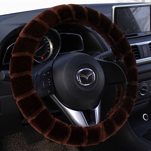 Yle Auto Car Steering Wheel Cover Cashmere Diameter 15 inch 38CM - Brown