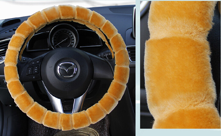 Yle Auto Car Steering Wheel Cover Cashmere Diameter 15 inch 38CM - Orange