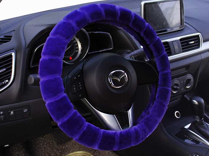 Yle Auto Car Steering Wheel Cover Cashmere Diameter 15 inch 38CM - Purple