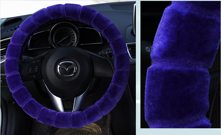 Yle Auto Car Steering Wheel Cover Cashmere Diameter 15 inch 38CM - Purple