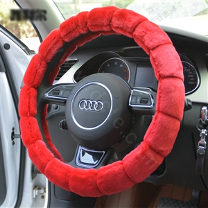 Yle Auto Car Steering Wheel Cover Cashmere Diameter 15 inch 38CM - Red