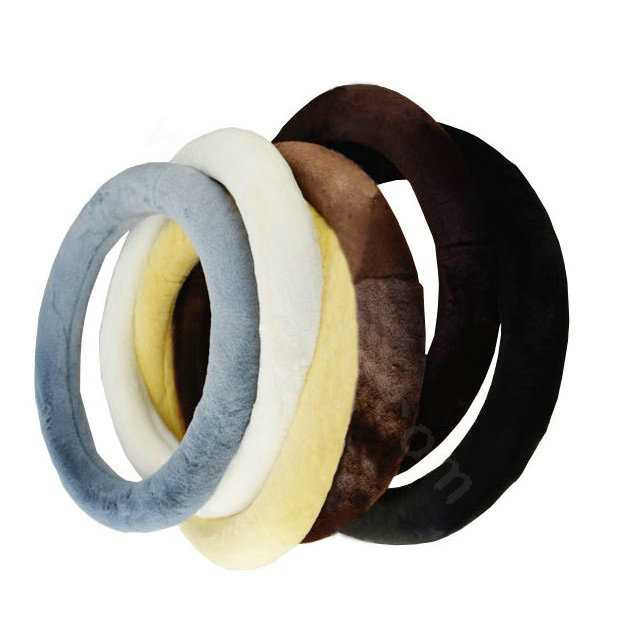 Yle Auto Car Steering Wheel Cover Faux Mink hair Diameter 15 inch 38CM - Blue