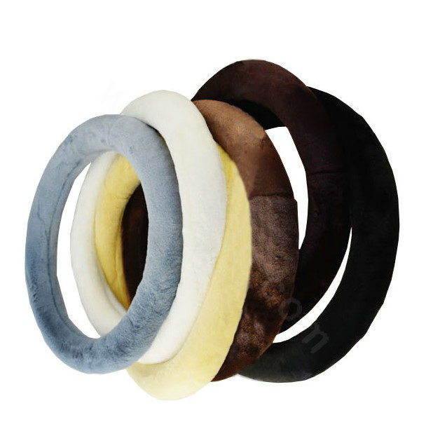 Yle Auto Car Steering Wheel Cover Faux Mink hair Diameter 15 inch 38CM - Red