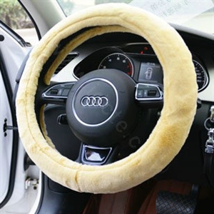 Yle Auto Car Steering Wheel Cover Faux Mink hair Diameter 15 inch 38CM - Yellow
