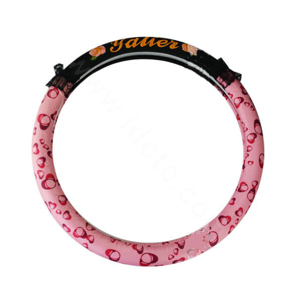 Yle Auto Car Steering Wheel Cover Heart Lace Superfibers Diameter 15 inch 38CM - Pink