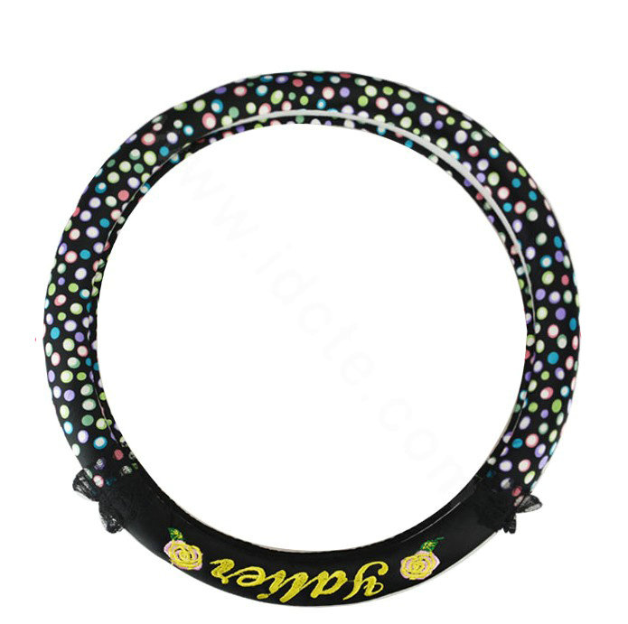 Yle Auto Car Steering Wheel Cover Lace Dots Superfibers Diameter 15 inch 38CM - Color Black
