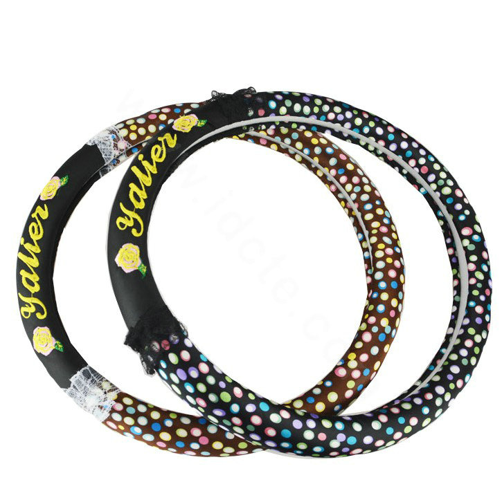 Yle Auto Car Steering Wheel Cover Lace Dots Superfibers Diameter 15 inch 38CM - Color Black