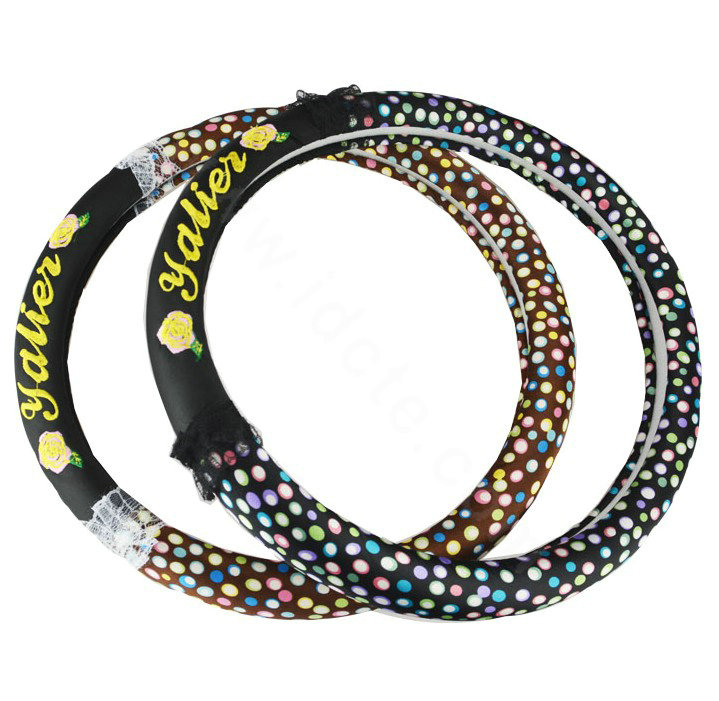 Yle Auto Car Steering Wheel Cover Lace Dots Superfibers Diameter 15 inch 38CM - Color Brown