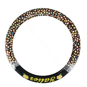 Yle Auto Car Steering Wheel Cover Lace Dots Superfibers Diameter 15 inch 38CM - Color Brown