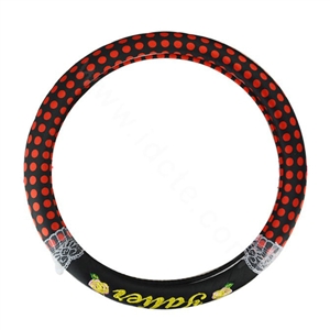 Yle Auto Car Steering Wheel Cover Lace Dots Superfibers Diameter 15 inch 38CM - Red Black