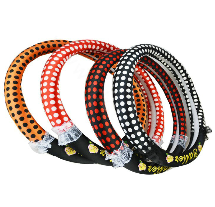 Yle Auto Car Steering Wheel Cover Lace Dots Superfibers Diameter 15 inch 38CM - Red White