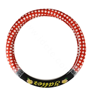 Yle Auto Car Steering Wheel Cover Lace Dots Superfibers Diameter 15 inch 38CM - Red White