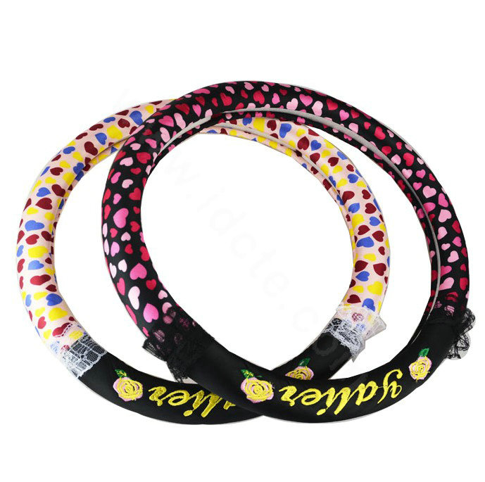 Yle Auto Car Steering Wheel Cover Lace Heart Superfibers Diameter 15 inch 38CM - Pink