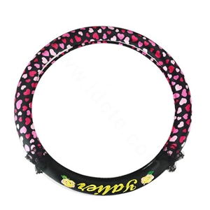 Yle Auto Car Steering Wheel Cover Lace Heart Superfibers Diameter 15 inch 38CM - Pink