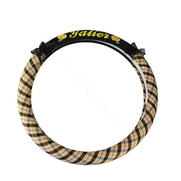 Yle Auto Car Steering Wheel Cover Lace Stripe Superfibers Diameter 15 inch 38CM - Yellow