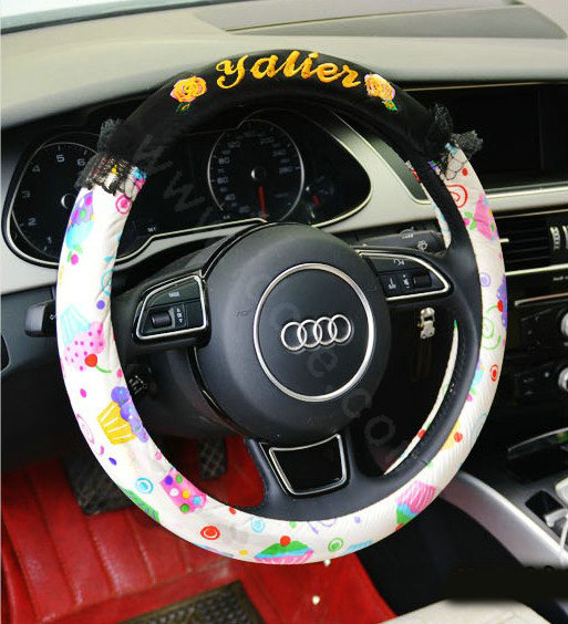 Yle Auto Car Steering Wheel Cover Lace Superfibers Diameter 15 inch 38CM - Multicolor