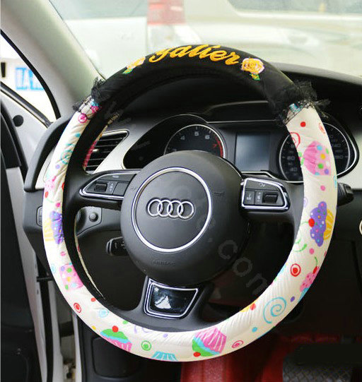 Yle Auto Car Steering Wheel Cover Lace Superfibers Diameter 15 inch 38CM - Multicolor