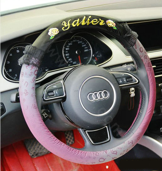 Yle Auto Car Steering Wheel Cover Lace Superfibers Diameter 15 inch 38CM - Purple