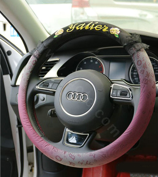 Yle Auto Car Steering Wheel Cover Lace Superfibers Diameter 15 inch 38CM - Purple