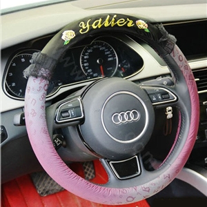 Yle Auto Car Steering Wheel Cover Lace Superfibers Diameter 15 inch 38CM - Purple