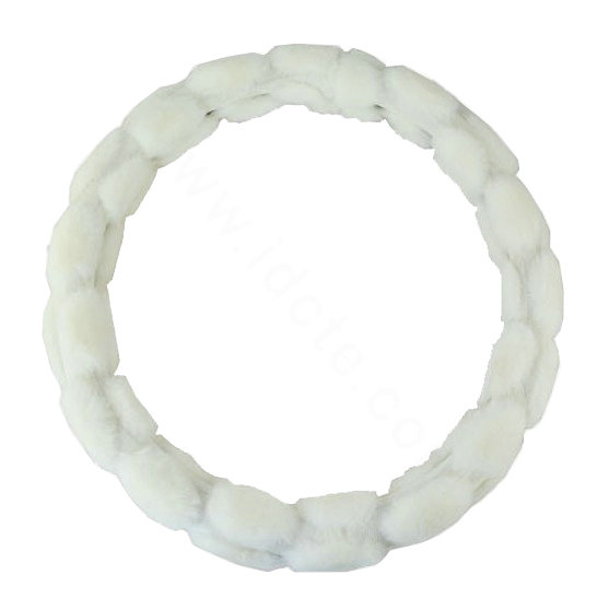 Yle Auto Car Steering Wheel Cover Plush Diameter 15 inch 38CM - White