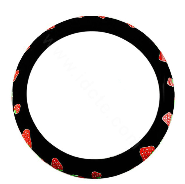Yle Auto Car Steering Wheel Cover Strawberries Matte leather Diameter 15 inch 38CM - Black