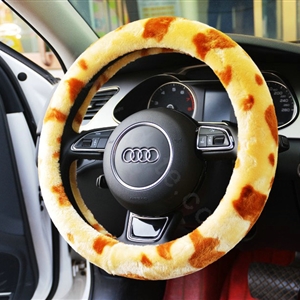 Yle Auto Car Steering Wheel Cover Zebra Cashmere Diameter 15 inch 38CM - Yellow