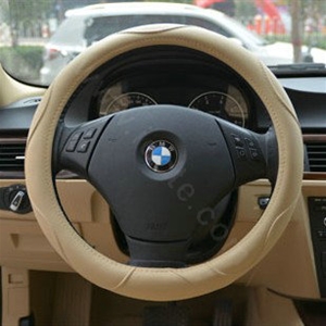 Yle Car Auto Steering Wheel Cover Microfiber leather Diameter 15 inch 38CM - Beige