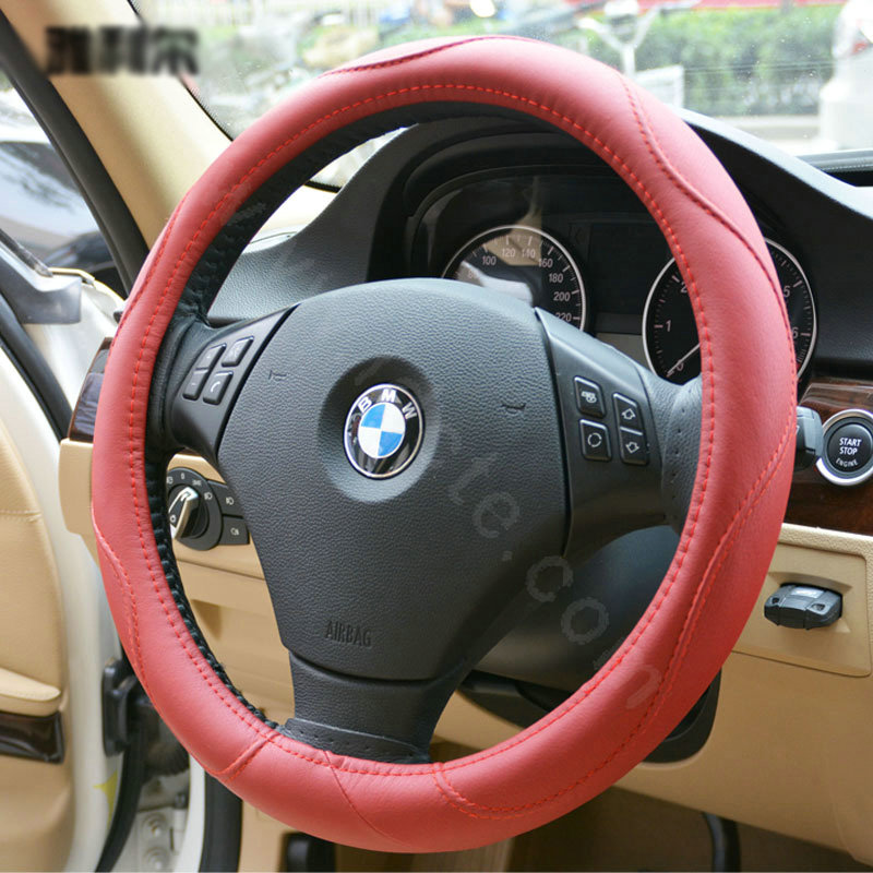 Yle Car Auto Steering Wheel Cover Microfiber leather Diameter 14 inch 36CM - Red