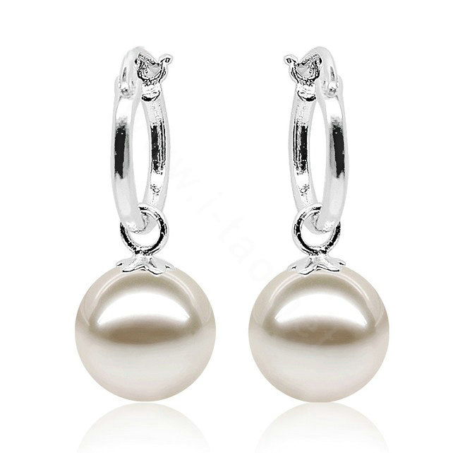 925 sterling silver rings White Natural freshwater pearl earrings 8X8.5mm