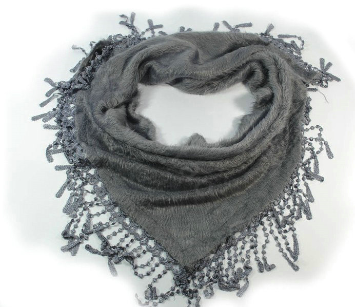 Autumn and Winter Mink Cashmere wool Scarf Shawl Woman Neck Wrap tippet - Gray