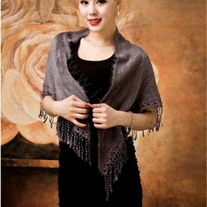 Autumn and Winter Mink Cashmere wool Scarf Shawl Woman Neck Wrap tippet - Gray