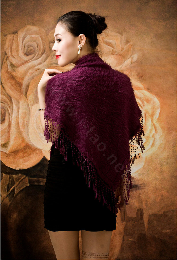 Autumn and Winter Mink Cashmere wool Scarf Shawl Woman Neck Wrap tippet - Purple